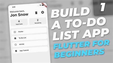 Build a ToDo List App - Flutter Tutorial for Beginners | Part 1 - YouTube