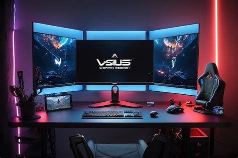 Premium Photo | Powerful Designs DualMonitor Gaming Setup Showcase