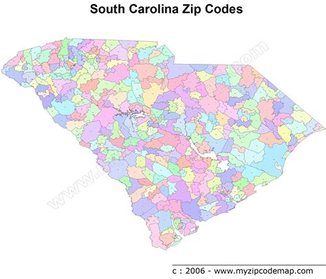 South Carolina Zip Code Maps - Free South Carolina Zip Code Maps