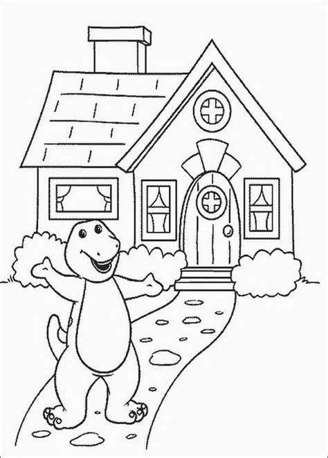 Barney house coloring page