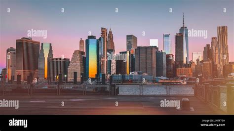 skyline sunrise New York City beautiful Stock Photo - Alamy