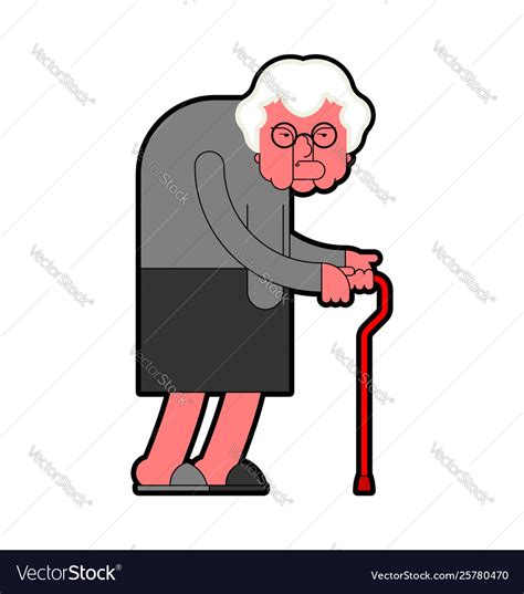 Evil grandmother old hag bad grandma old lady Vector Image