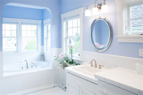 Periwinkle Blue Paint Bathroom Traditional with Airy Alcove Bathroom ...