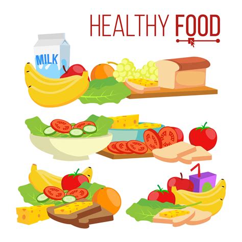 Healthy Food Vector. Help Health-Care. Healthy Eating Concept. Health ...