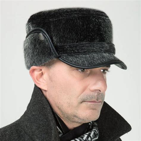 The New Imitation Mink Thick Flat Cap In Old Men's Hat Old Man Winter ...