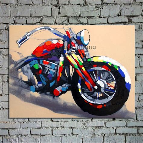 Pin by Agata Narojczyk on Harley | Motorcycle art painting, Canvas painting, Motorcycle painting