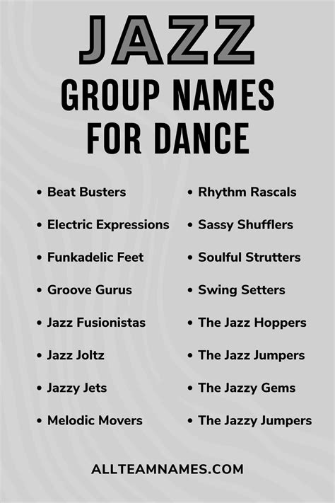 271 Dynamic Group Names For Dance Teams