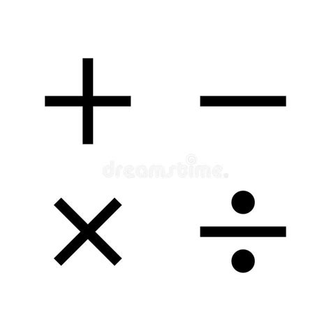 Mathematical Symbols. Plus, Minus, Multiplication and Division Sign ...