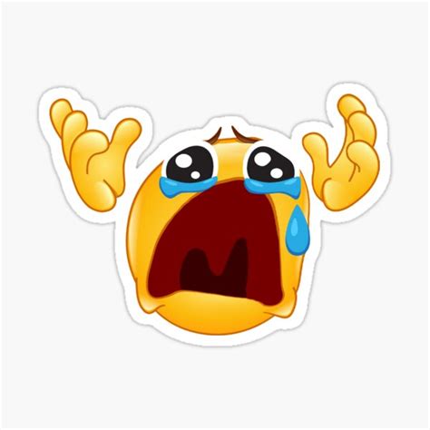 "Noooooooo Teared Up Emoji" Sticker for Sale by sooperfish | Redbubble