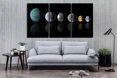 Solar System Art Planet Canvas Space Wall Art Mercury Print - Etsy