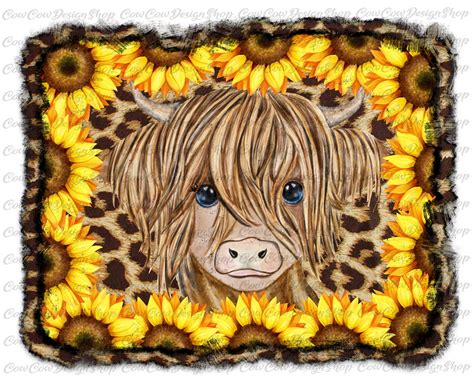 Highland Cow Sublimation Png Highland Cow With Leopard - Etsy | Highland cow, Baby cows, Cow png