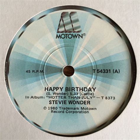 Stevie Wonder – Happy Birthday (1981, Vinyl) - Discogs