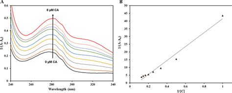 UV–visible spectroscopy. A UV–visible spectra of free Htf and with CA ...