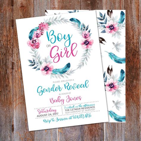 Gender Reveal Invitation Boy or Girl Gender Reveal Pink or | Etsy Canada | Gender reveal party ...