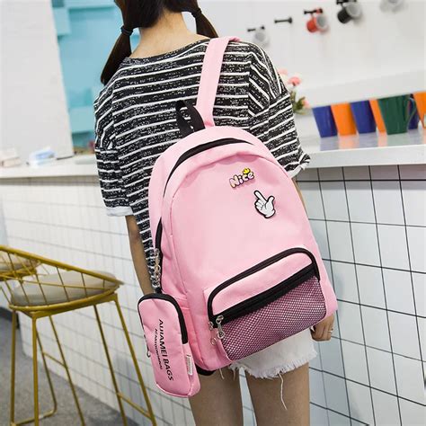 Simple Cute Bag Teenage Girl Backpacks Schoolbag Casual Trend Ulzzang Backpack Harajuku Laptop ...