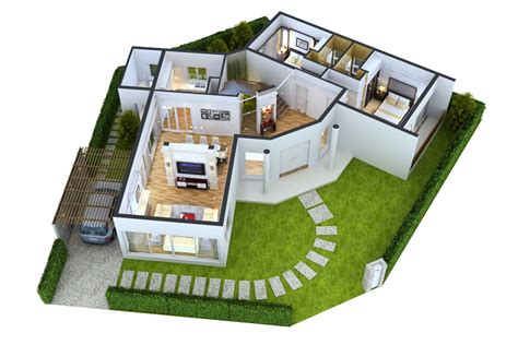 Two-Bedroom House Plans in 3D – Keep it Relax