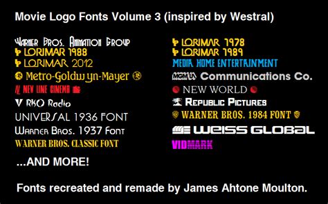 Movie Logo Fonts Volume 3 by JamesMoulton1988 on DeviantArt