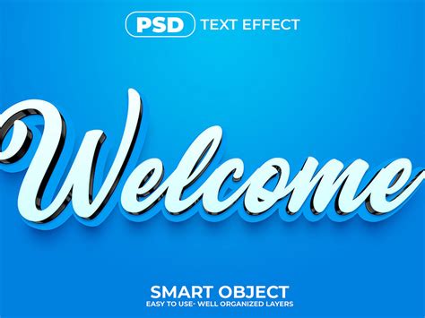 Welcome 3D Editable psd Text Effect by Md Jahidul on Dribbble