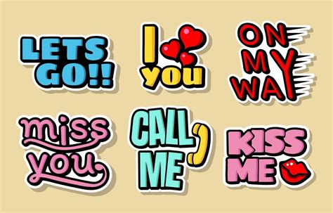 Cute Action Chat Sticker Set 16335995 Vector Art at Vecteezy