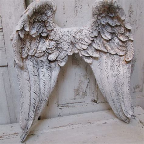 Large angel wings wall sculpture hand painted white accented