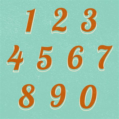 Number Fonts Free, Free Font, Cursive Numbers, Cool Numbers, Retro ...