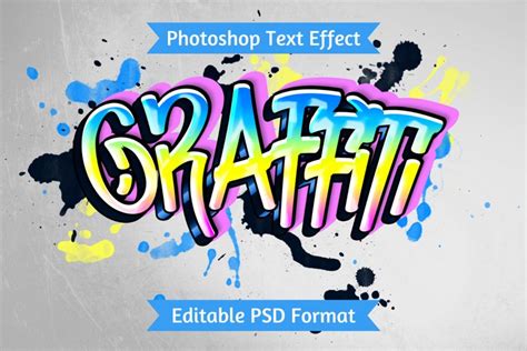 Graffiti Text Effect - Photoshop PSD Editable Text