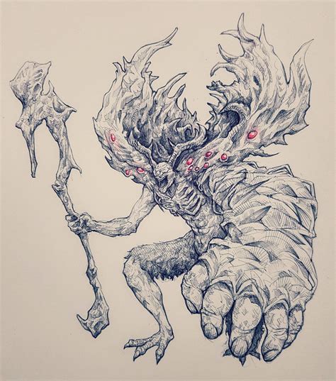 I drew Manus from Dark Souls! | Dark souls art, Dark souls, Dark fantasy art