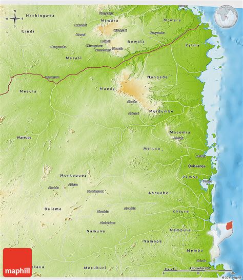 Physical 3D Map of Cabo Delgado