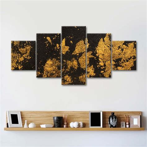 Gold Foil Multi Panel Canvas Wall Art | Canvas wall art, Foil art ...