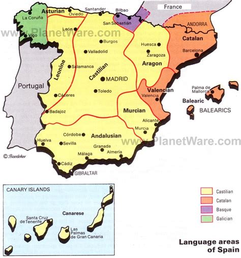 Map of Language Areas of Spain | PlanetWare