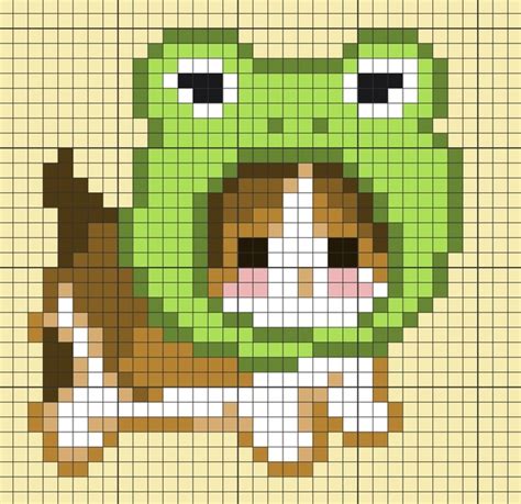 Easy Cute Pixel Art With Grid