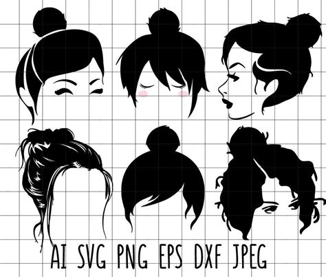 hair bun svg - Google Search in 2020 | Cute messy buns, Svg, Vinyl transfer