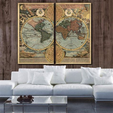 Vintage World Map Wall Art | Holy Cow Canvas