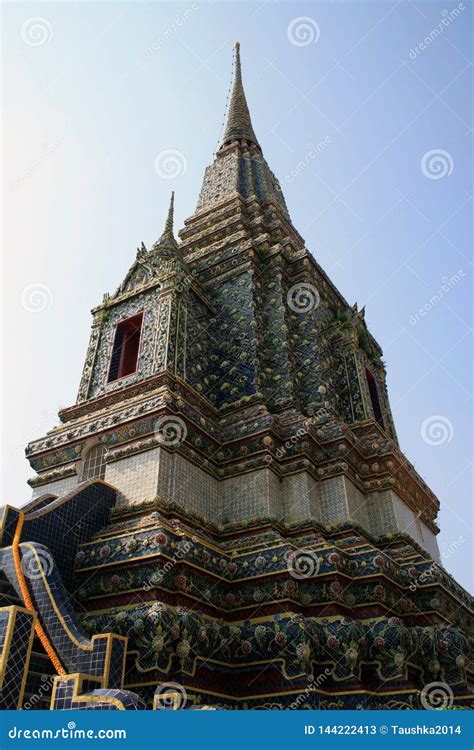 07 February 2019, Bangkok, Thailand, Wat Pho Temple Complex. Buddhist Stupas and Architectural ...