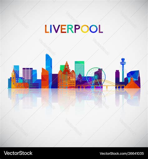 Liverpool skyline silhouette Royalty Free Vector Image