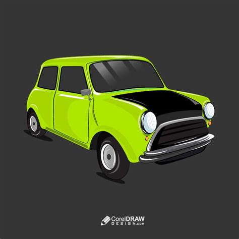 Download Abstract Cartoon Mr.Bean Mini Cooper Car Vector | CorelDraw ...