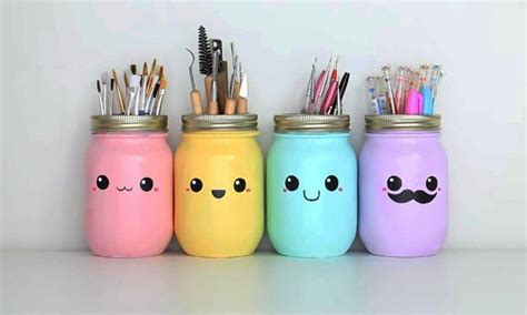 kawaii #bricolagefacilefille | Mason jar diy, Diy tumblr, Kawaii diy