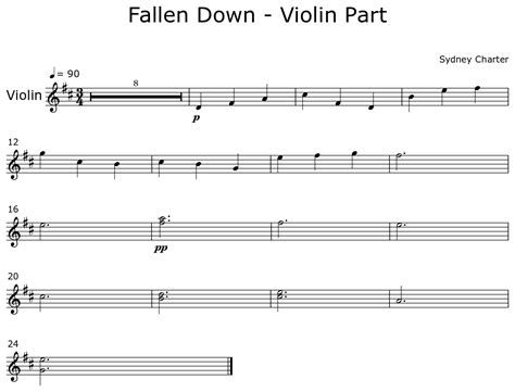 Fallen Down - Violin Part - Sheet music for Violin