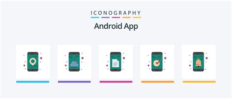 Android App Flat 5 Icon Pack Including interface. ui. data. essential. app. Creative Icons ...