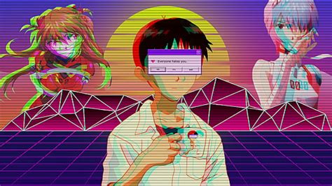 Online crop | HD wallpaper: Arizona anime wallpaper, vaporwave, Ayanami ...