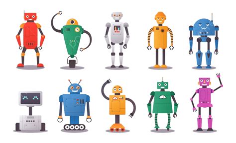 Cyborg Clipart Vector, Robot Characters Chatbot Android Cyborg ...