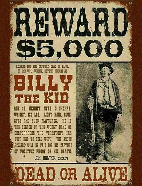 Billy the Kid Wanted Poster Reprint | EstateSales.org