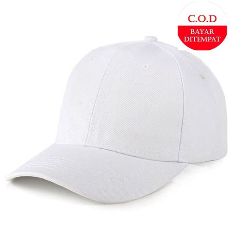 Jual Topi Polos PUTIH Bahan Drill Belakang Clip Besi / Topi Murah ...