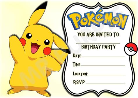 Pokemon Pikachu Birthday Invitation Printable Bobotemp - Bank2home.com