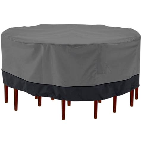 Outdoor Patio Furniture Table and Chairs Cover 94" Diameter Dark Grey ...