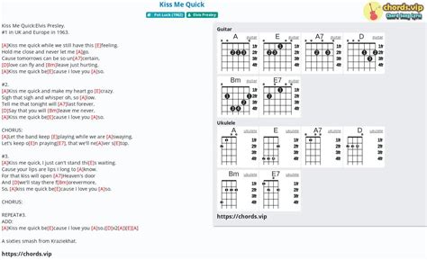 Chord: Kiss Me Quick - tab, song lyric, sheet, guitar, ukulele | chords.vip