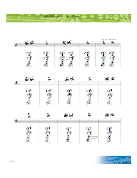 Oboe Fingering Chart Example Free Download