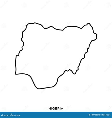 Outline Map of Nigeria Vector Design Template. Editable Stroke Stock ...