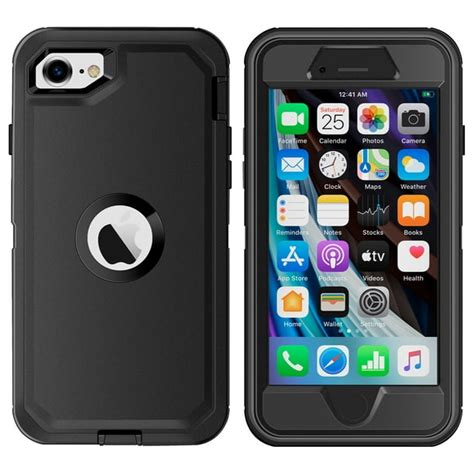 For iPhone SE 2020 Heavy Duty Hard Armor Case Shockproof Case Cover+ ...