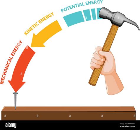 Potential, kinetic and mechanical energy vector illustration Stock ...